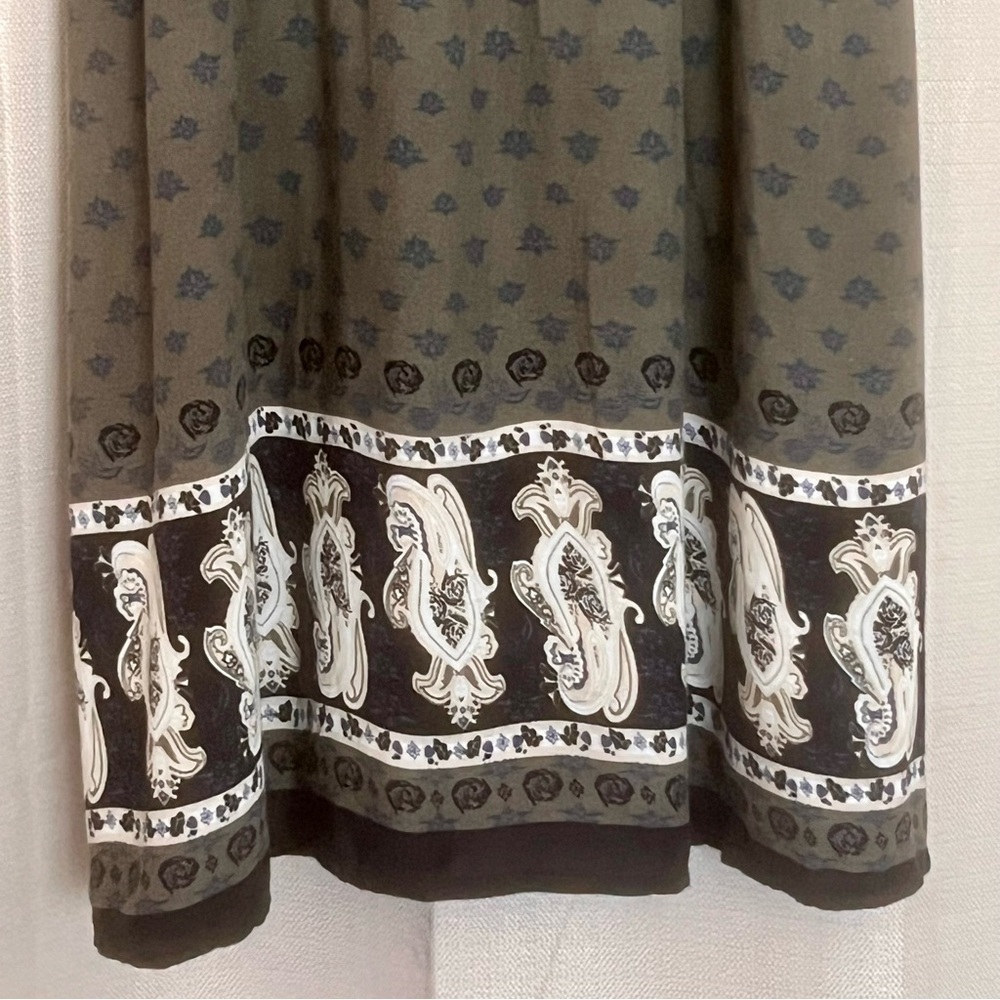 J for Justify Olive Print Zip Front Sleeveless Dress Size M - Picture 4 of 9